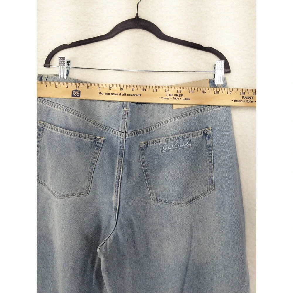 Gloria Vanderbilt Christian Siriano Wide Leg Short Denim‎ Mom Jeans 31/12